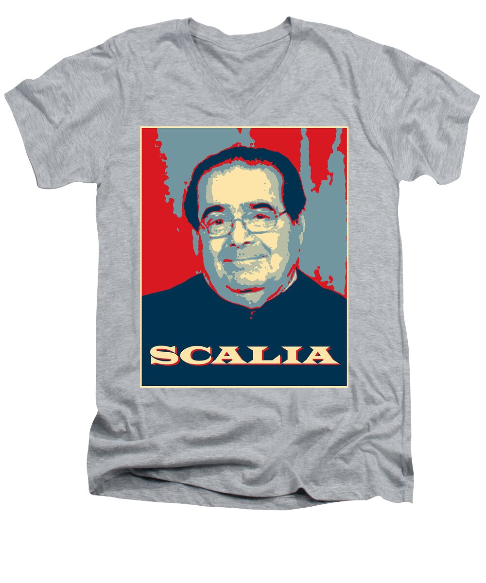Richard Reeve Men's V-Neck T-Shirt featuring the digital art Scalia by Richard Reeve