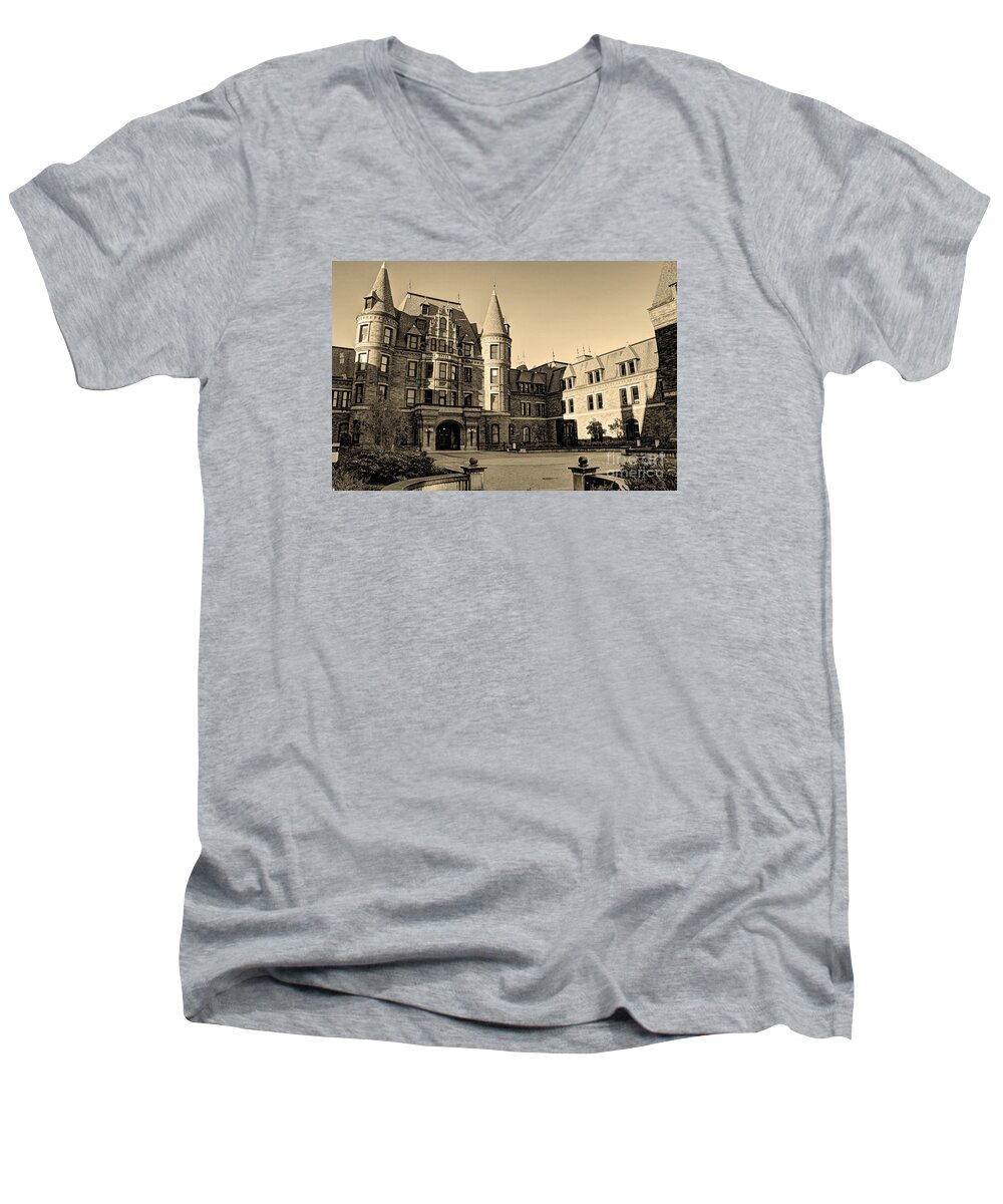 Hdr Men's V-Neck T-Shirt featuring the photograph Sepia High by Chris Anderson