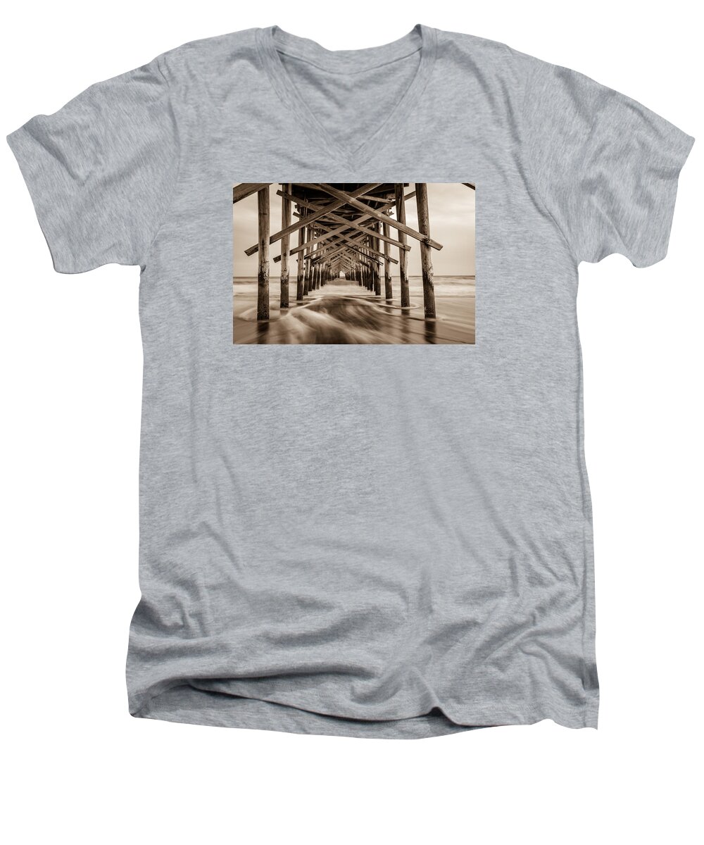 Water Men's V-Neck T-Shirt featuring the photograph Sepia Smooth by Gary Migues