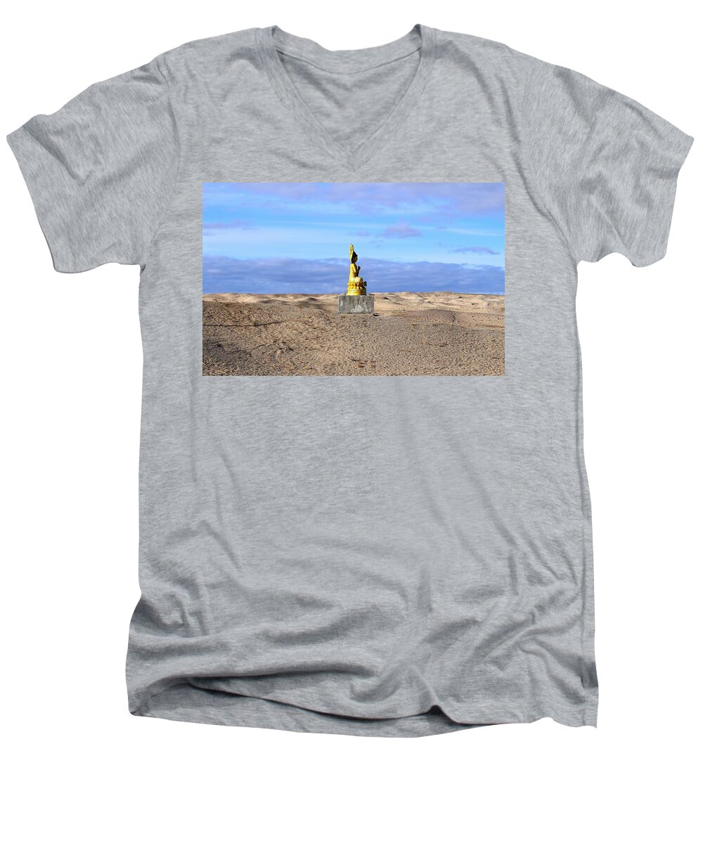 Khamar Energy Center Men's V-Neck T-Shirt featuring the photograph Serenity by Diane Height