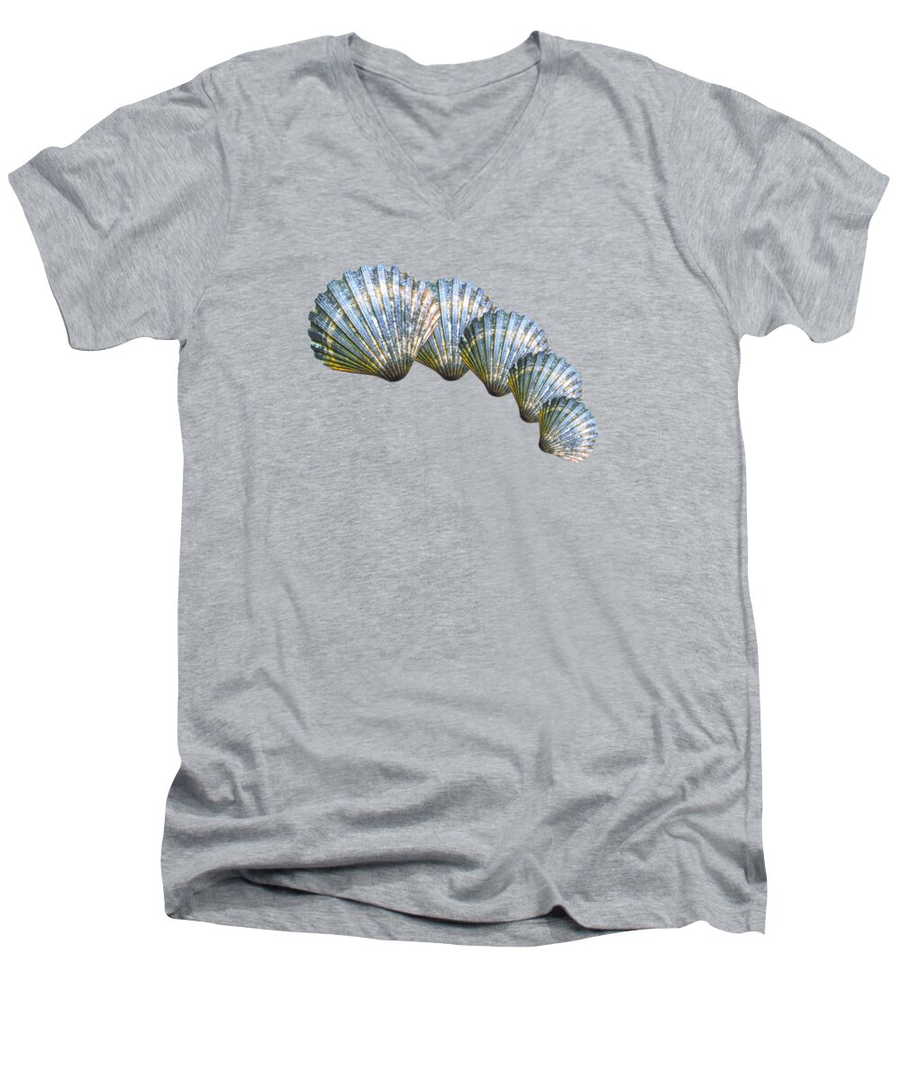 Shell Men's V-Neck T-Shirt featuring the photograph Shell Shape Design by Mim White