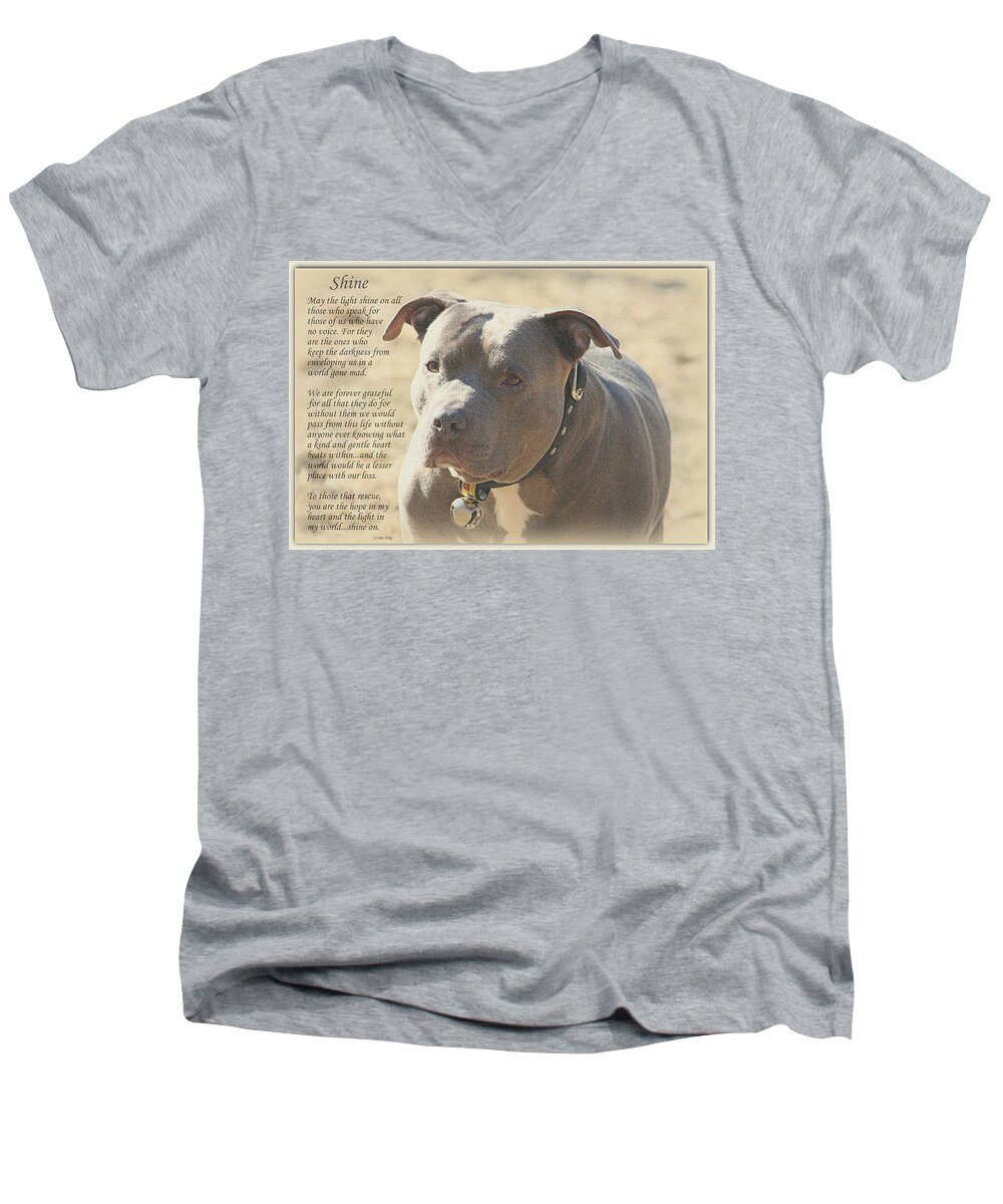 Quote Men's V-Neck T-Shirt featuring the photograph Shine by Sue Long