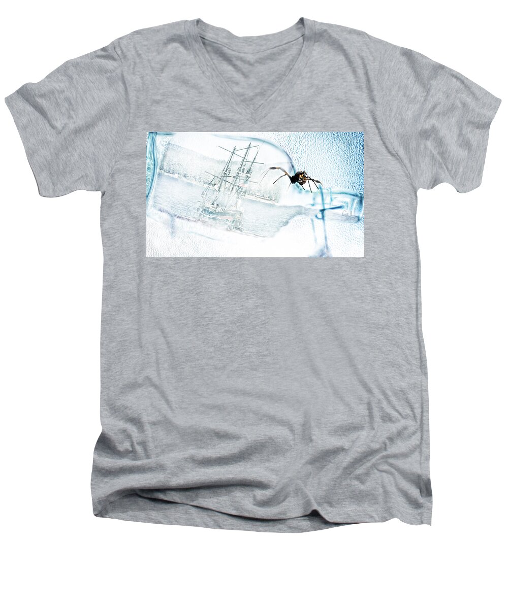 Shipwreck Men's V-Neck T-Shirt featuring the photograph Shipwrecked by Camille Lopez