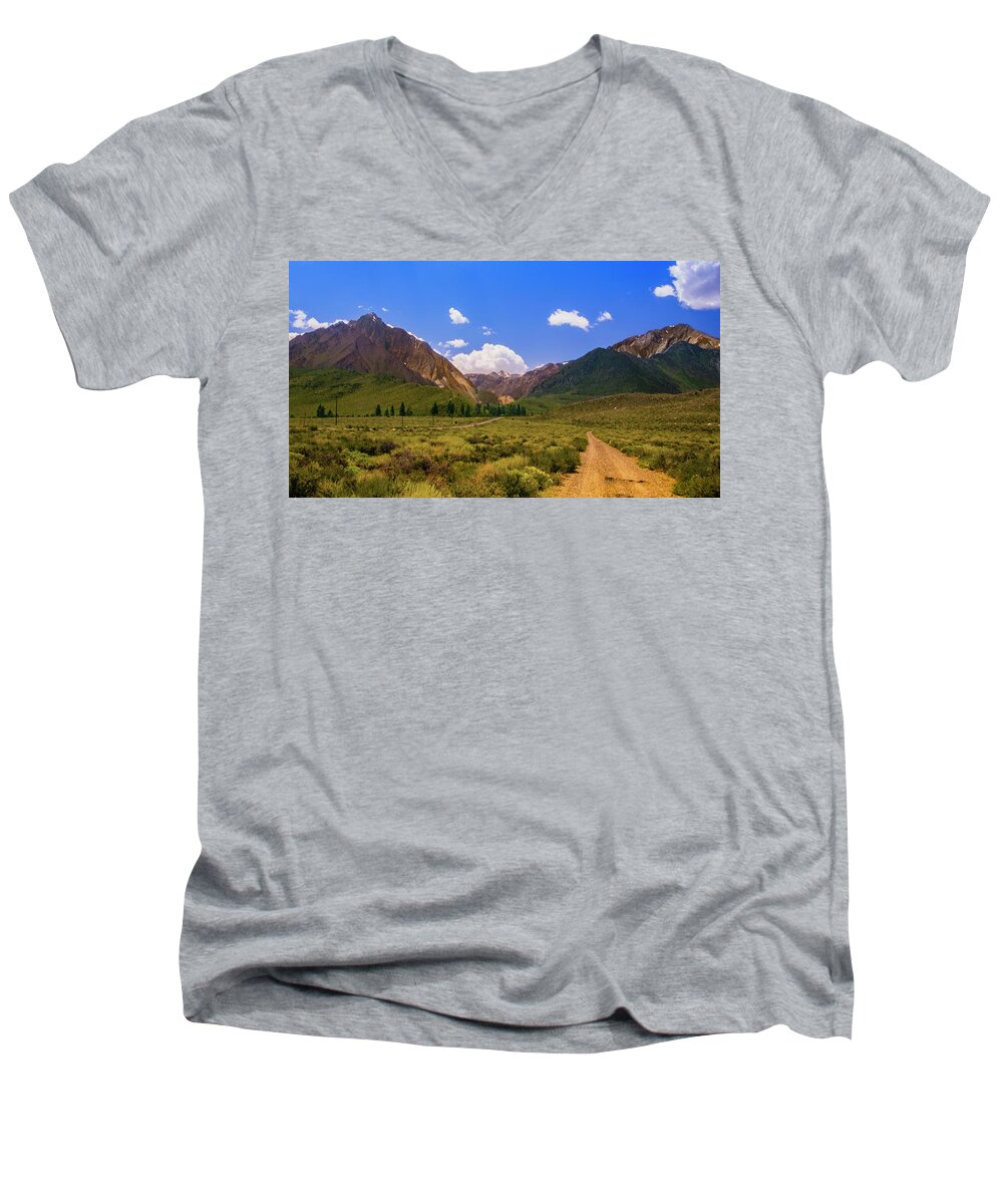 Sierra Mountains Men's V-Neck T-Shirt featuring the photograph Sierra Mountains - Mammoth Lakes, California by Bryant Coffey
