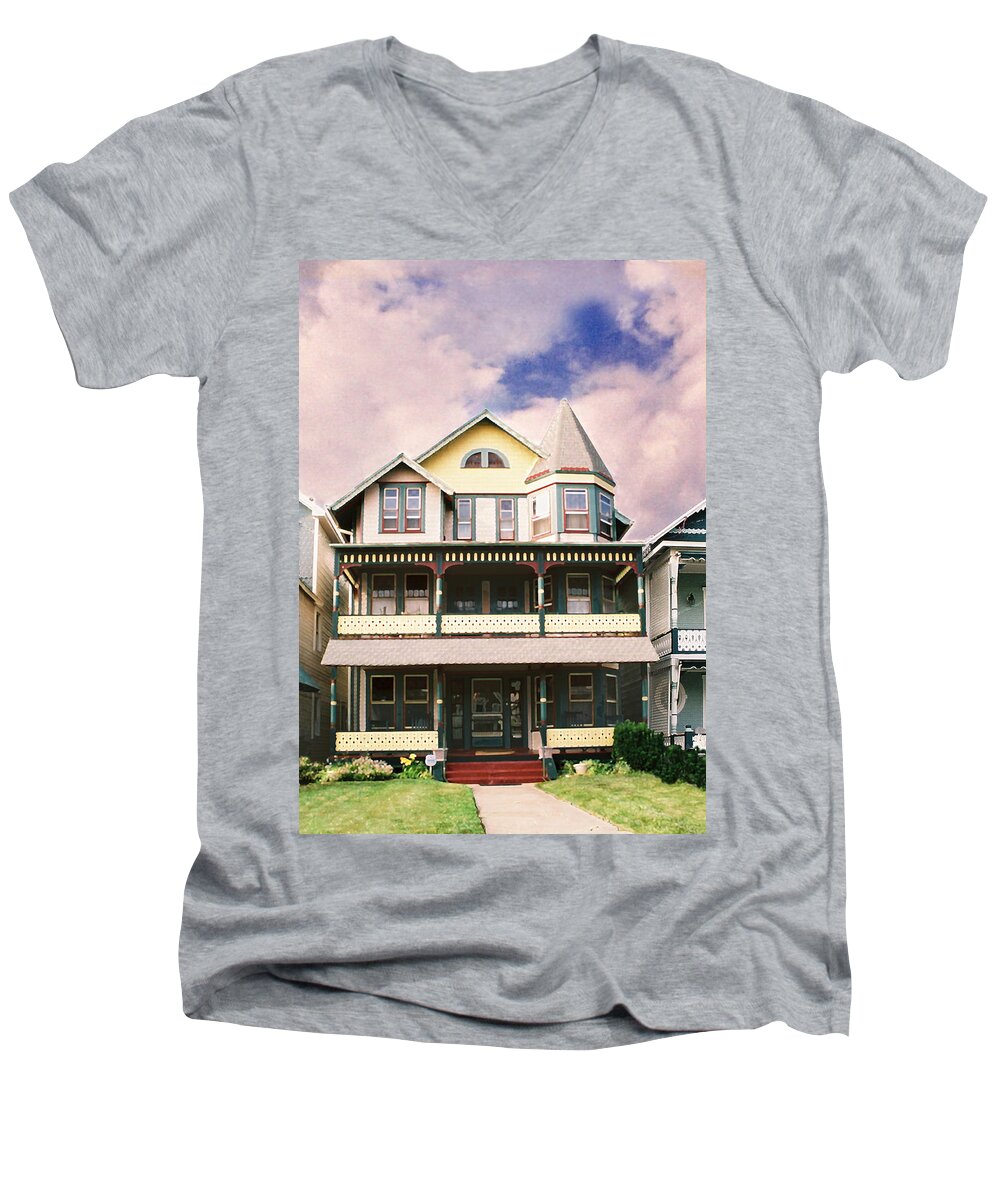 Landscape Men's V-Neck T-Shirt featuring the photograph Sisters panel three of Triptych by Steve Karol