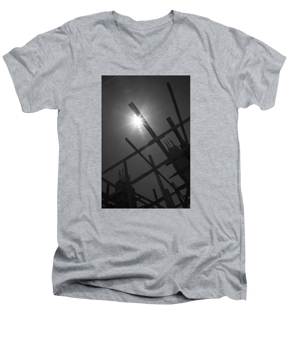 Al-ahyaa Men's V-Neck T-Shirt featuring the photograph Skeleton Time by Jez C Self