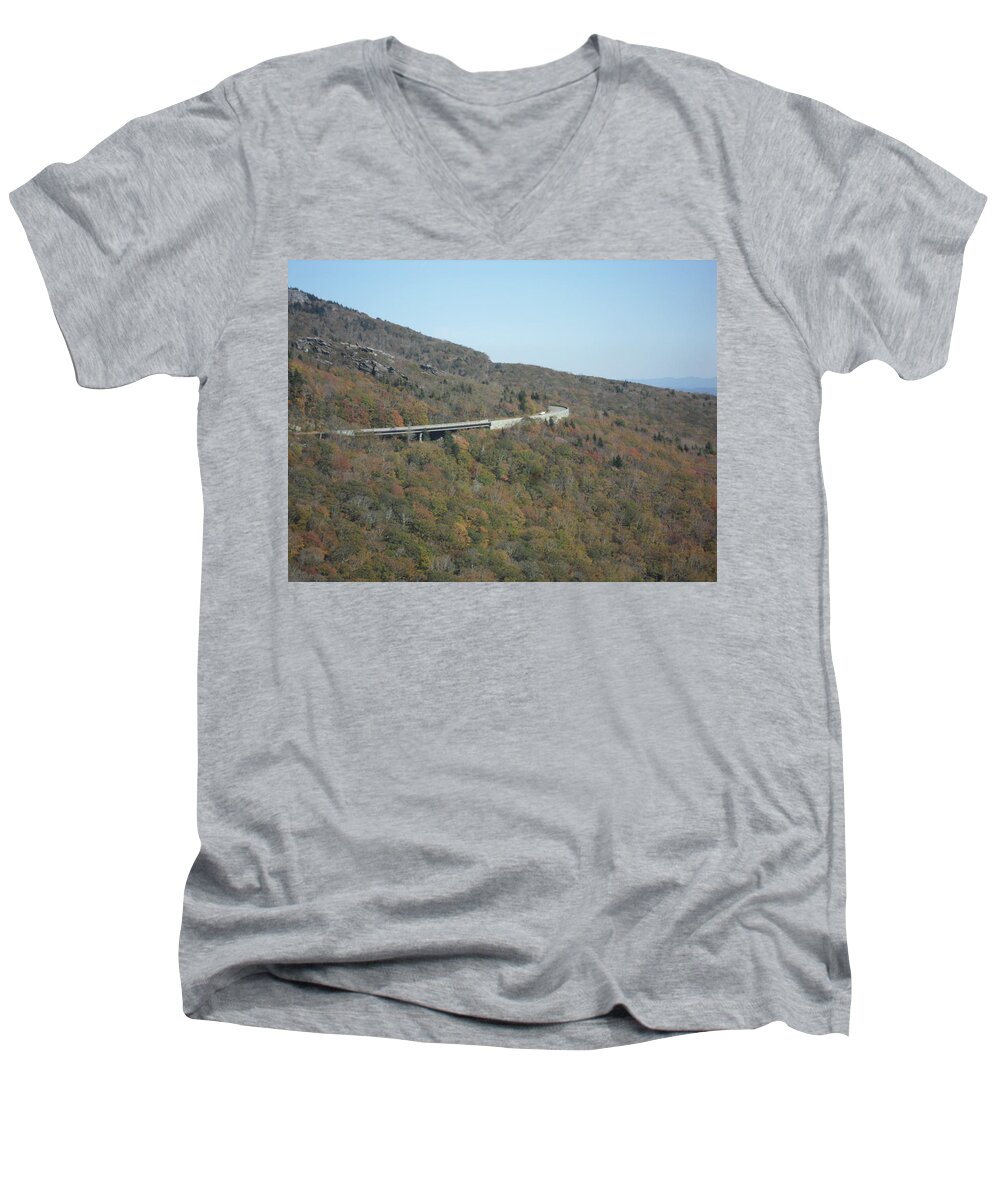 Smoky Mountains Men's V-Neck T-Shirt featuring the photograph Smokies 17 by Val Oconnor