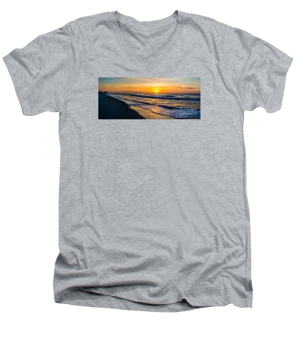 South Carolina Men's V-Neck T-Shirt featuring the photograph South Carolina Sunrise by David Smith