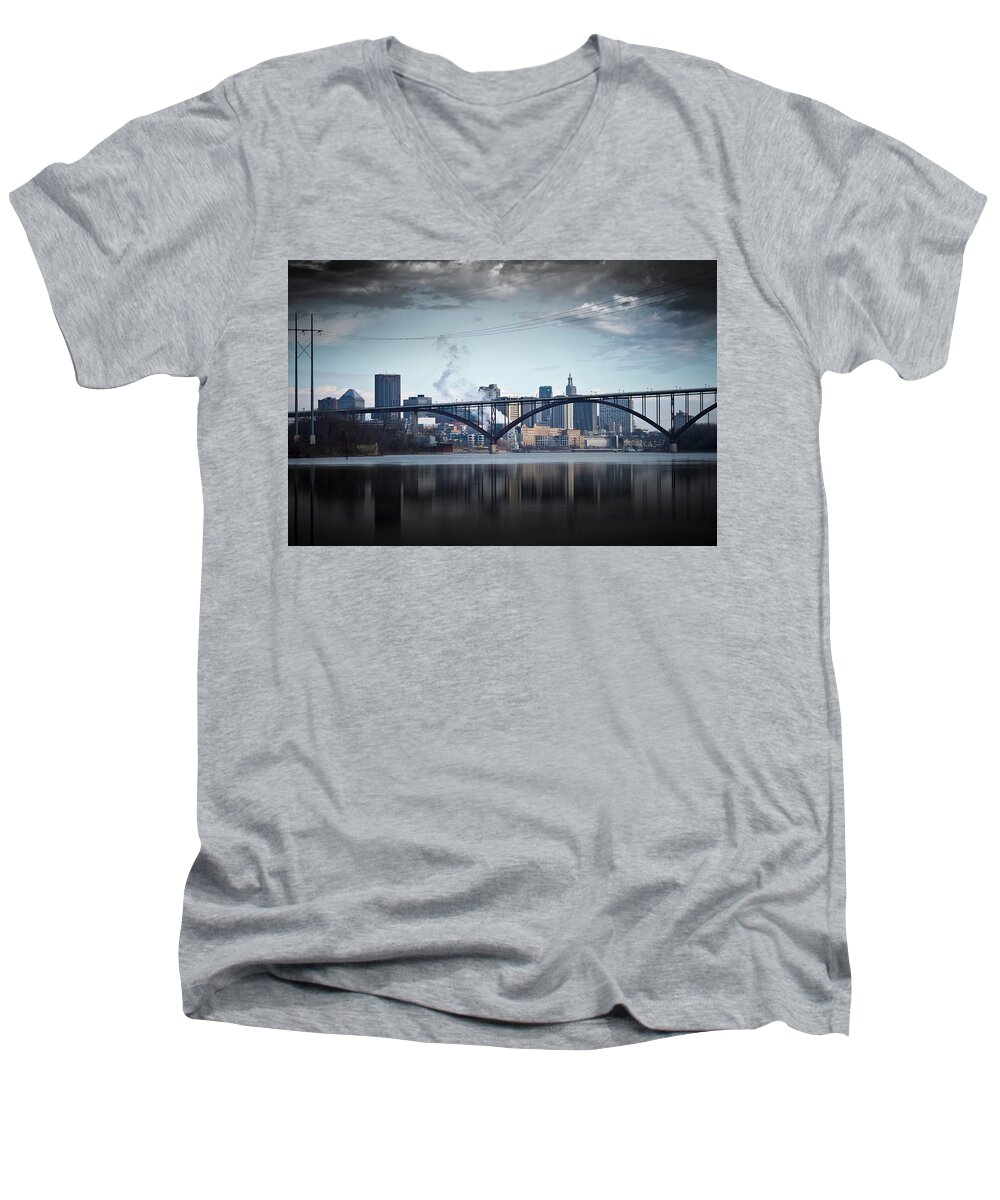 Blumwurks Men's V-Neck T-Shirt featuring the photograph Southside And The High Bridge by Matthew Blum