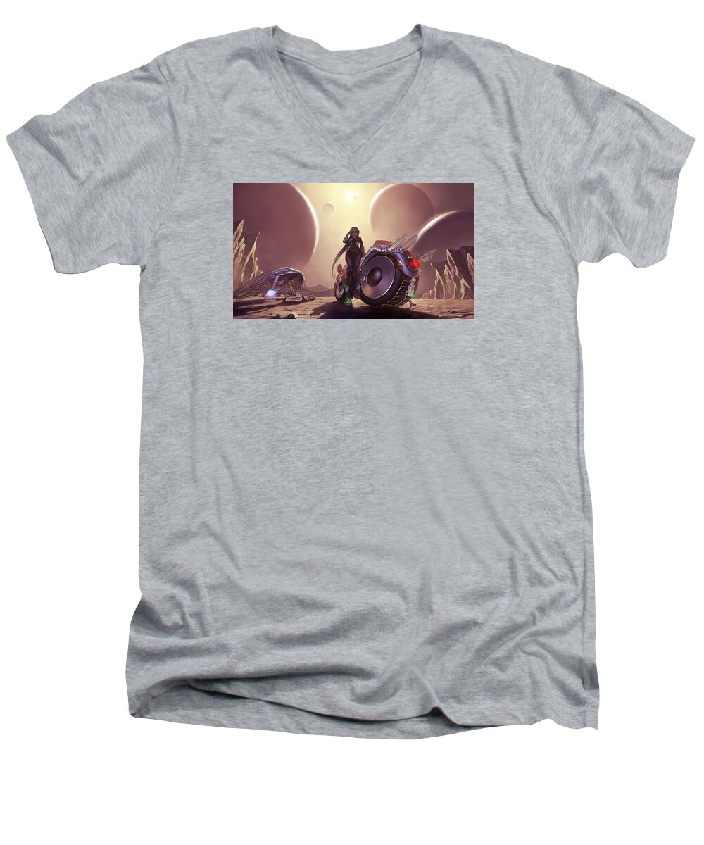 Space Men's V-Neck T-Shirt featuring the photograph Space the final frontier by Lawrence Christopher