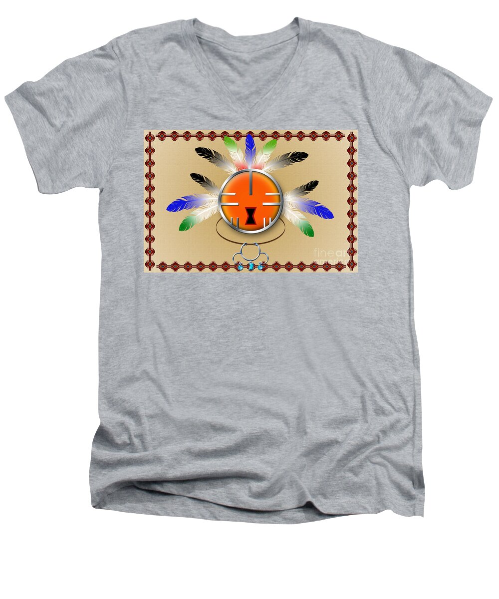 Spirit Men's V-Neck T-Shirt featuring the digital art Spirit Face by Tim Hightower