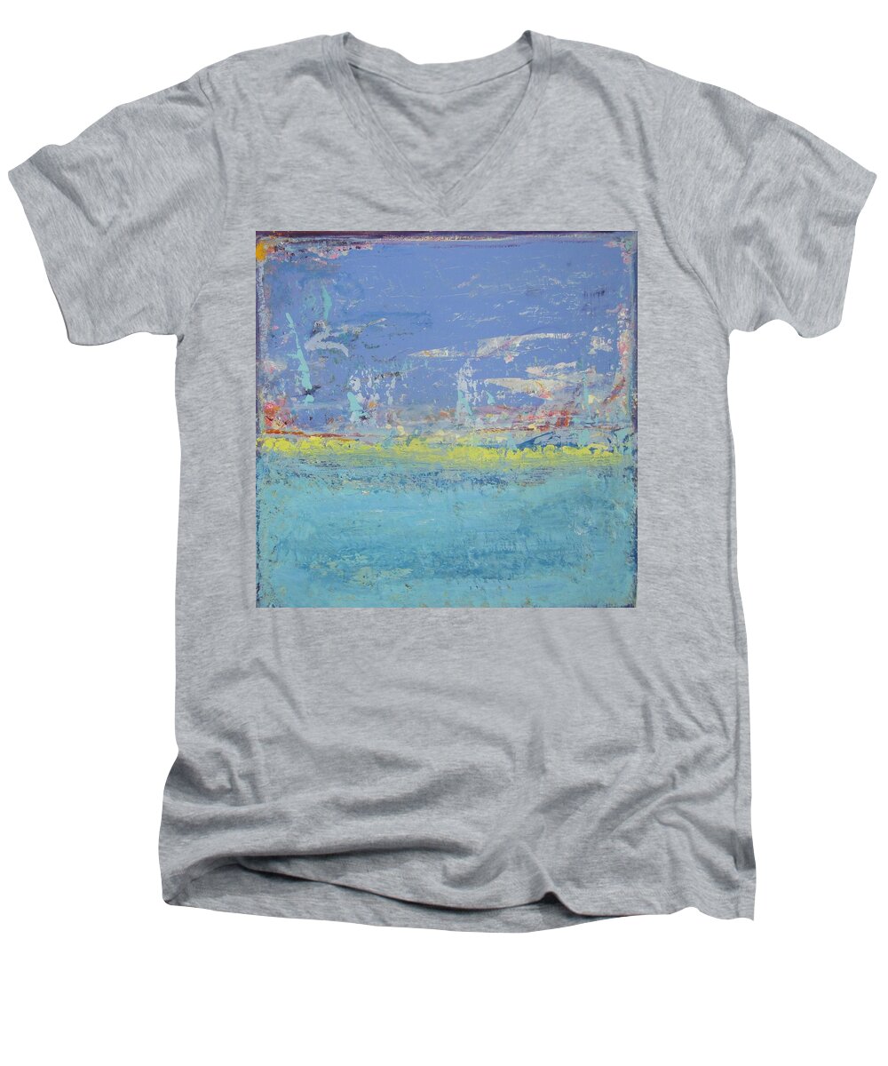 Abstract Landscape Men's V-Neck T-Shirt featuring the painting Spirit of Gentleness 2 by Francine Ethier