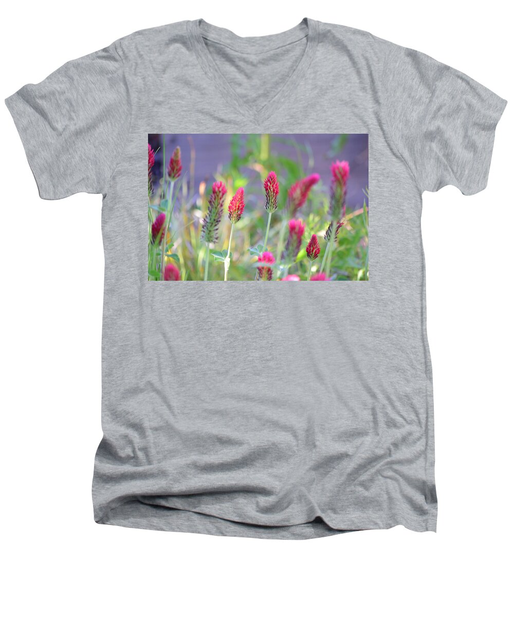 Spring Men's V-Neck T-Shirt featuring the photograph Spring Clover by Bonnie Bruno