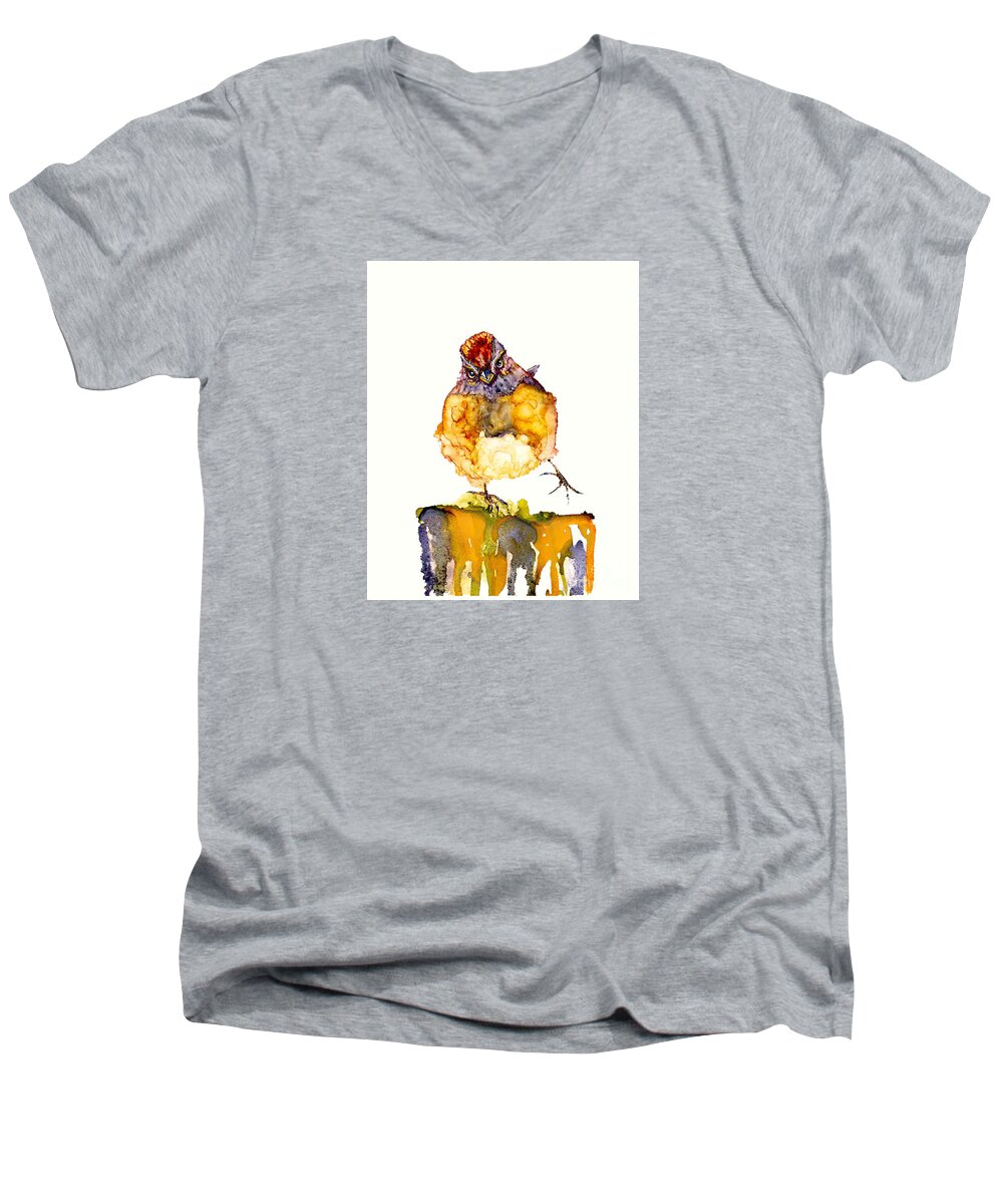 Bird Men's V-Neck T-Shirt featuring the painting Spunk by Jan Killian