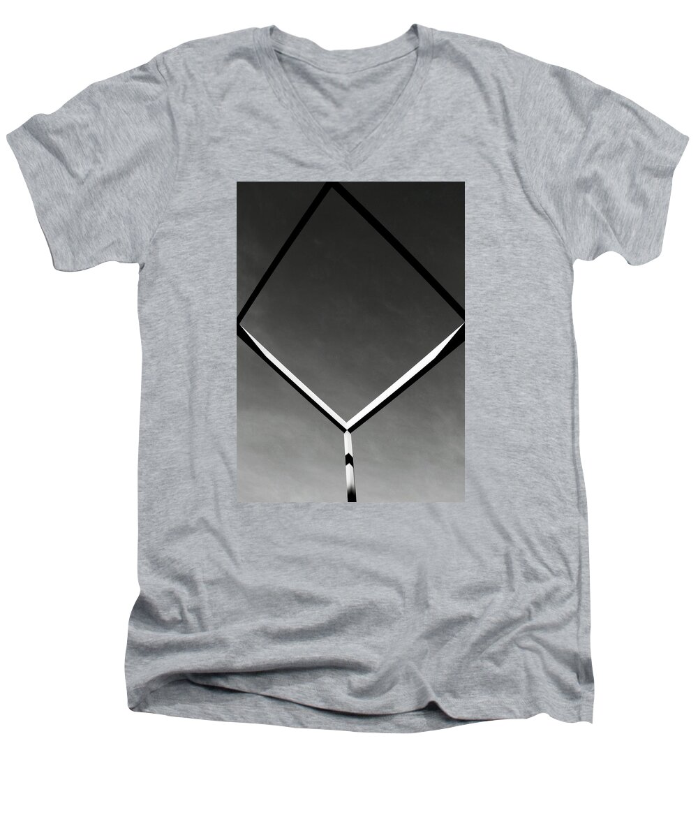Figure Men's V-Neck T-Shirt featuring the photograph Square in the air by Emme Pons