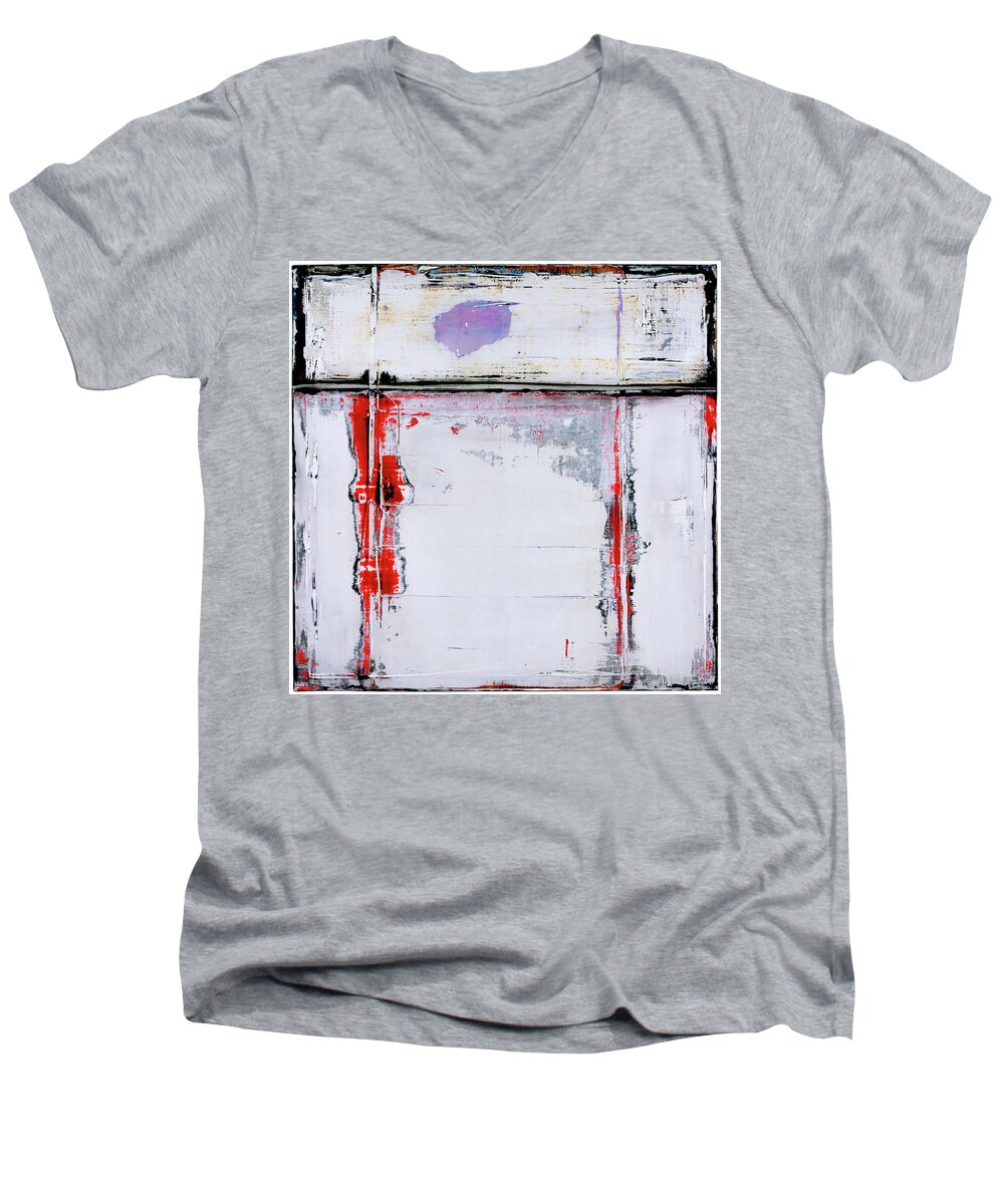 Abstract Prints Men's V-Neck T-Shirt featuring the painting Art Print Square6 by Harry Gruenert