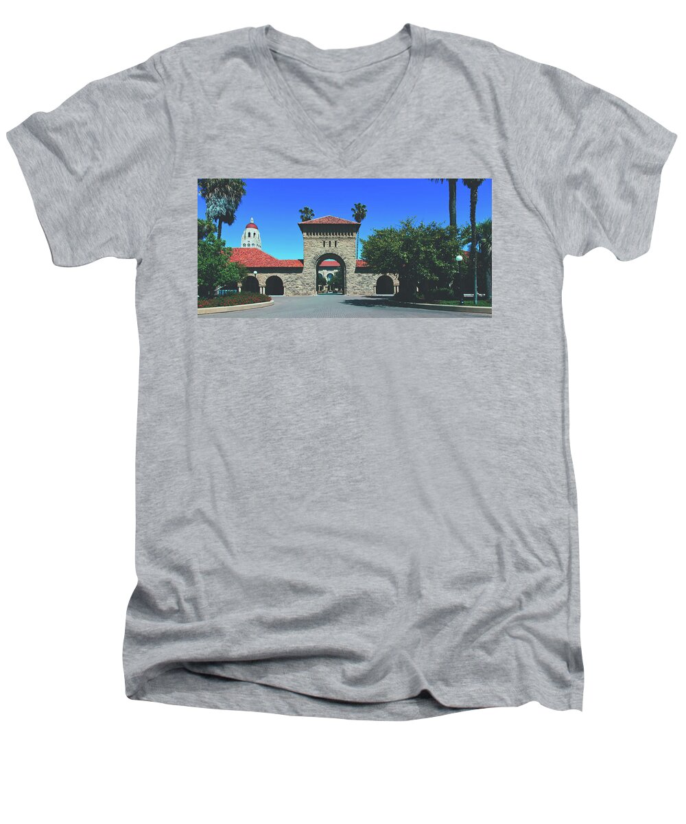 Stanford University Men's V-Neck T-Shirt featuring the photograph Stanford University by Mountain Dreams