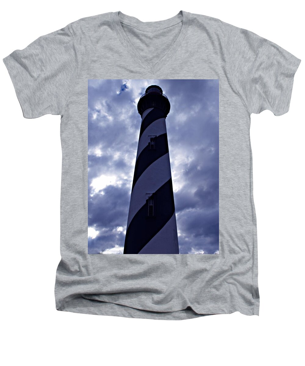 St.augustine Men's V-Neck T-Shirt featuring the photograph St.Augustine Light House by Bob Johnson
