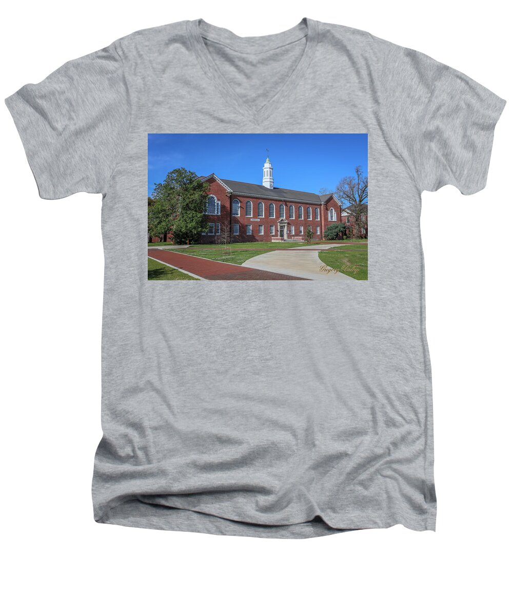 Ul Men's V-Neck T-Shirt featuring the photograph Stephens Hall 2 by Gregory Daley MPSA