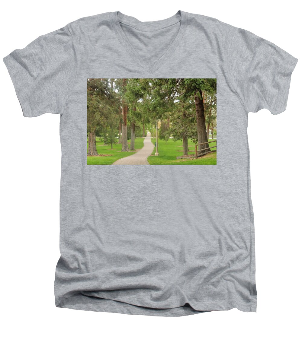 Walk Men's V-Neck T-Shirt featuring the photograph Stroll by Brian Eberly