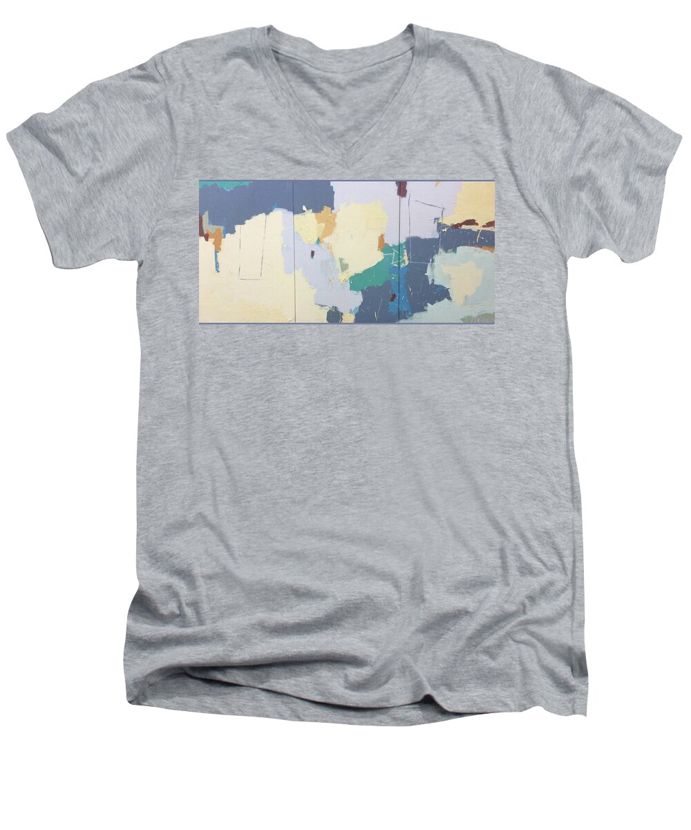 Abstract Men's V-Neck T-Shirt featuring the painting Summer Swing by Janis Kirstein