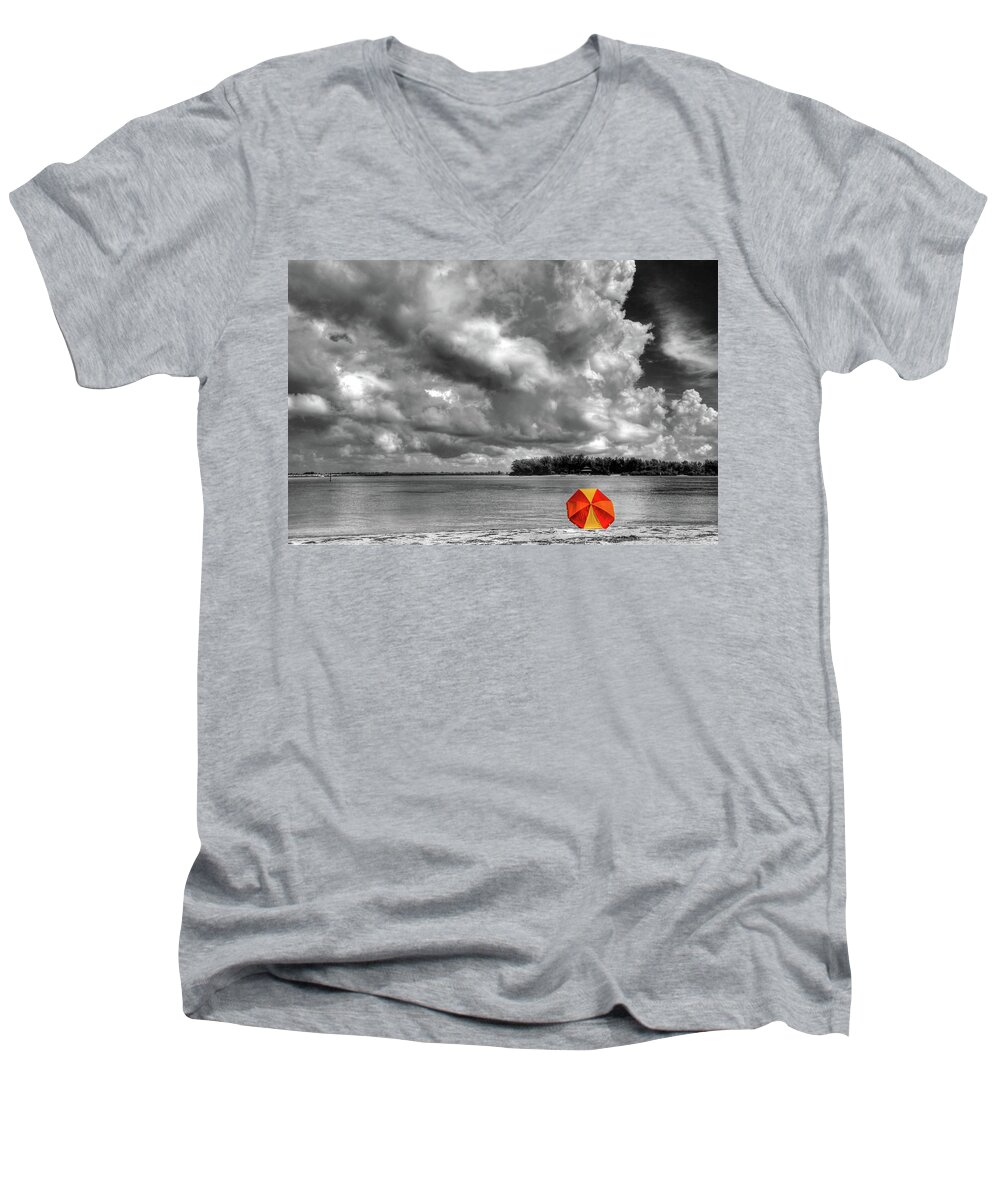 Beach Men's V-Neck T-Shirt featuring the photograph Sun Shade by HH Photography of Florida