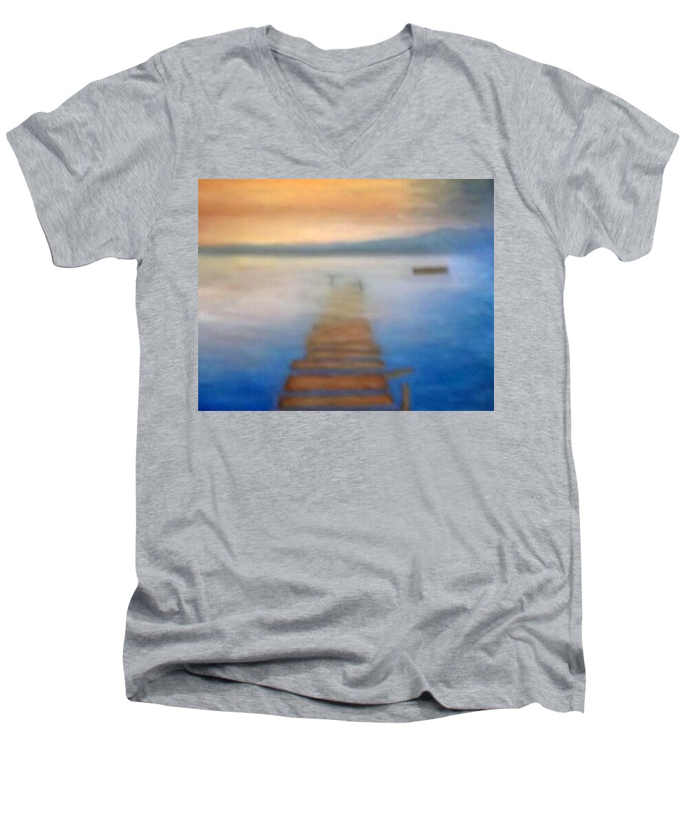 Dream Men's V-Neck T-Shirt featuring the painting Sunken Dreams by Peter Gartner