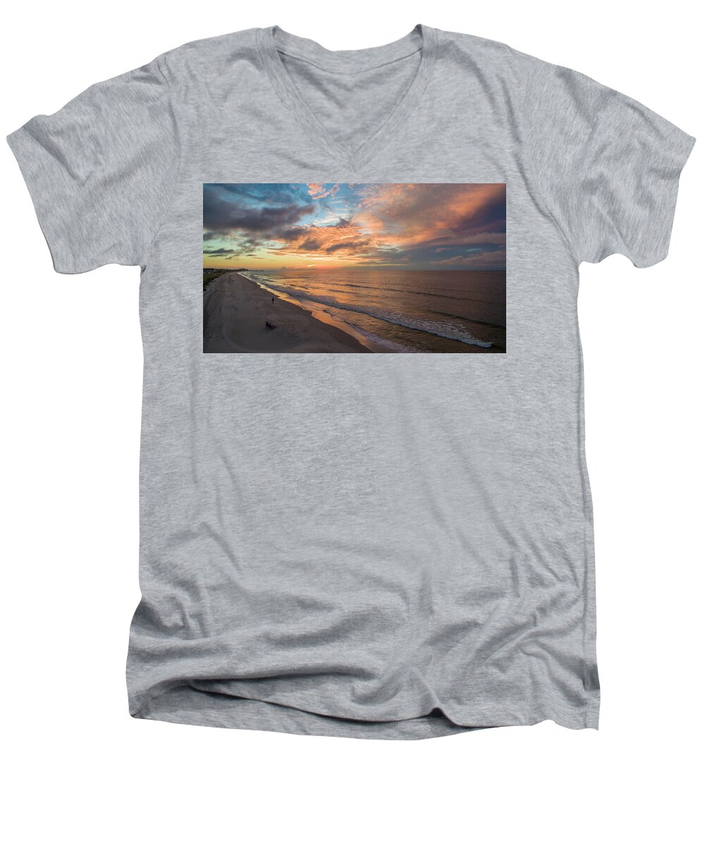 Sunrise Men's V-Neck T-Shirt featuring the photograph Sunrise5 by Star City SkyCams