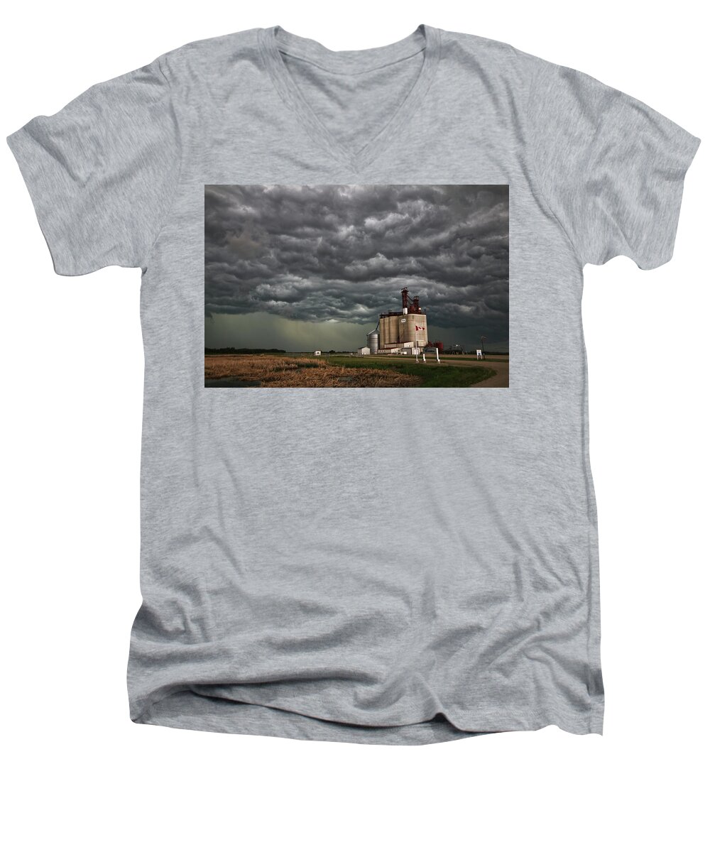 Clouds Men's V-Neck T-Shirt featuring the photograph Swallowed by the Sky by Ryan Crouse