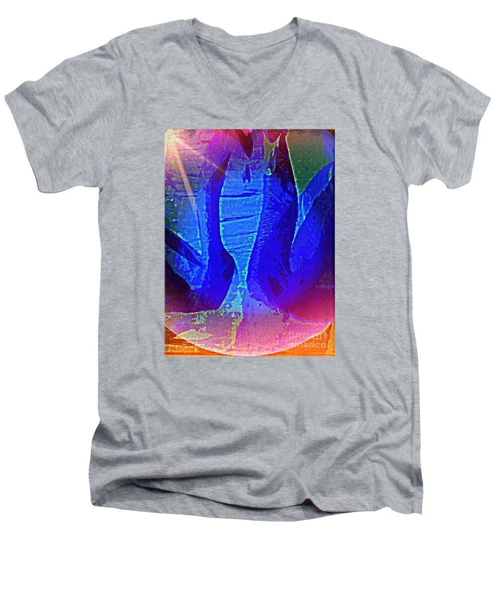  Men's V-Neck T-Shirt featuring the digital art Swan song by Christine Paris
