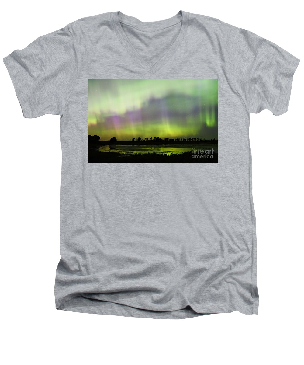 Photography Men's V-Neck T-Shirt featuring the photograph Swirling Curtains 2 by Larry Ricker