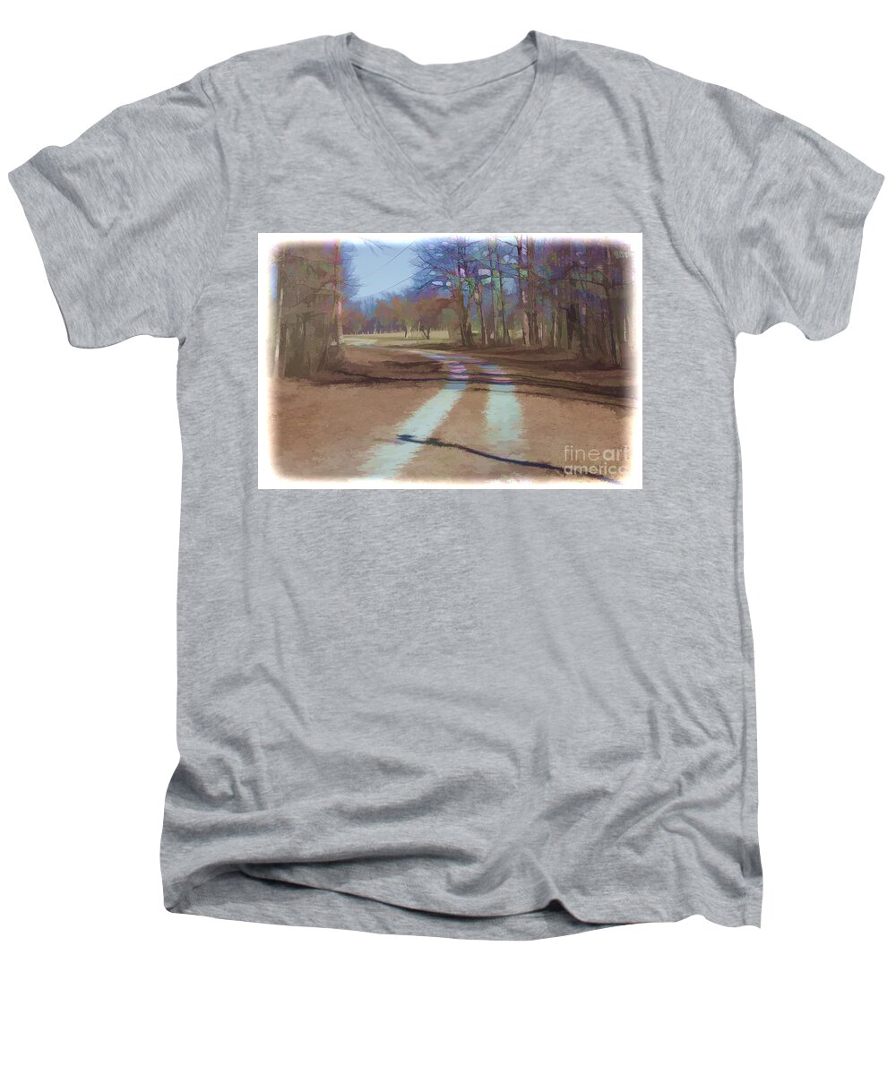 Road Men's V-Neck T-Shirt featuring the photograph Take Me Home Country Road by Roberta Byram