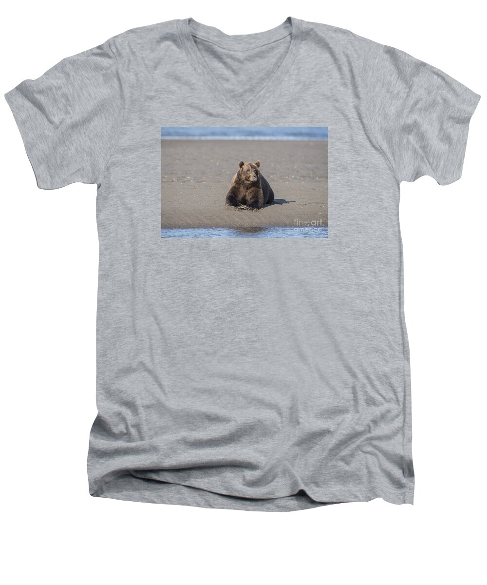 Animal Men's V-Neck T-Shirt featuring the photograph Taking A Break by Sandra Bronstein