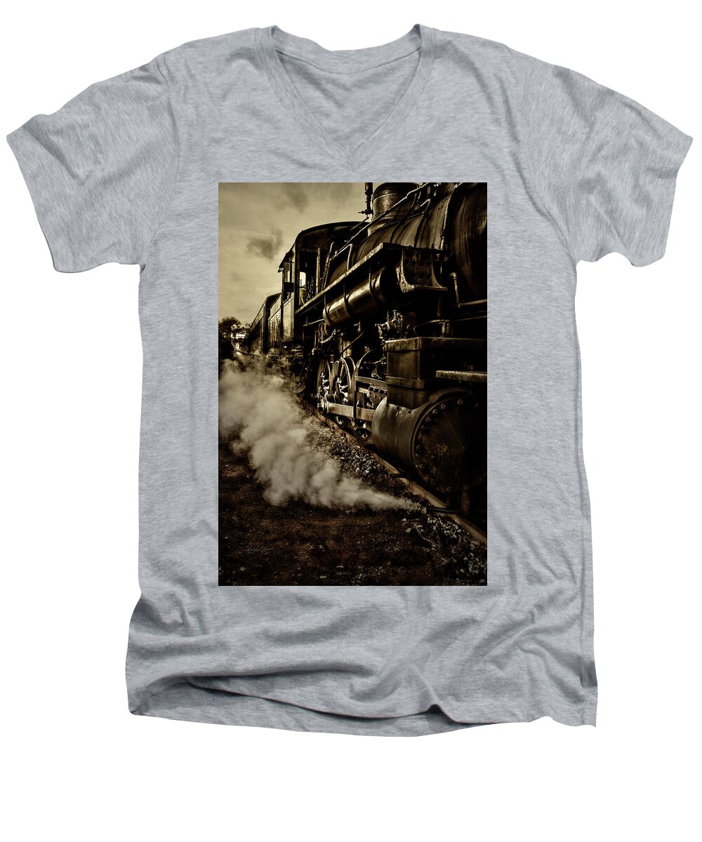 Knoxville Men's V-Neck T-Shirt featuring the photograph Taking Off by Sharon Popek
