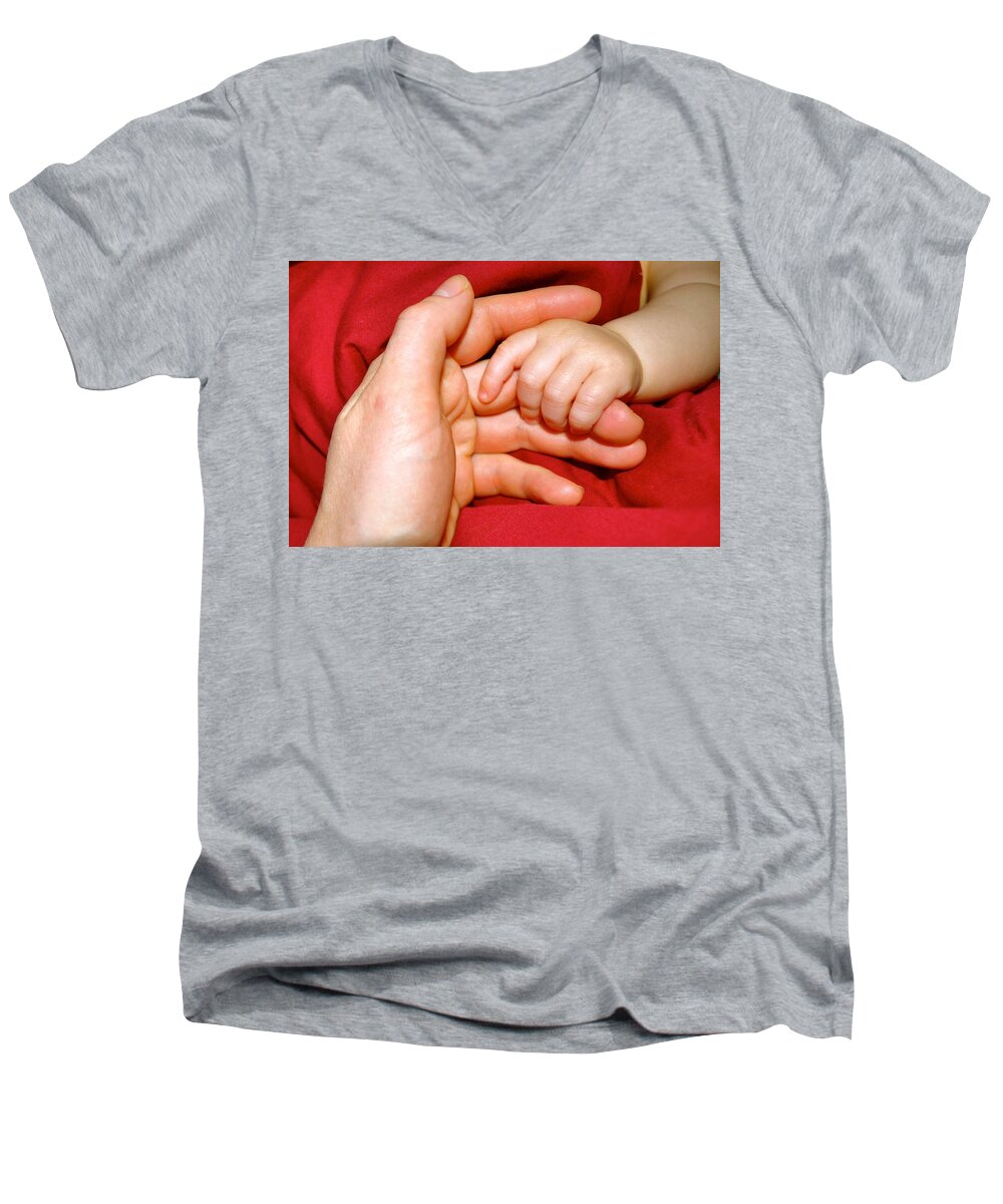 Hands Men's V-Neck T-Shirt featuring the photograph Temporary by Maria Jansson
