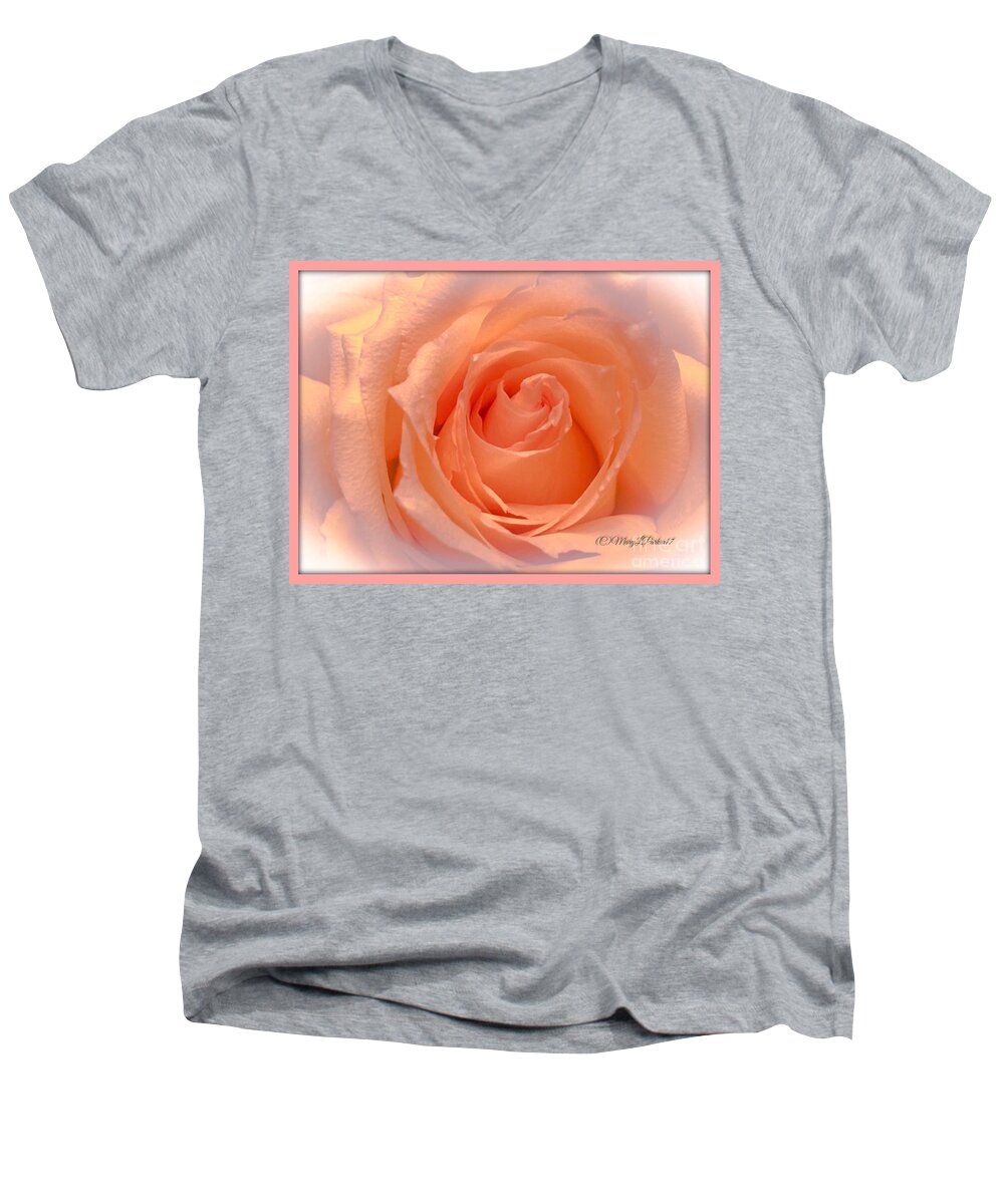 Photograph Men's V-Neck T-Shirt featuring the photograph The Beauty Of A Rose copyright Mary Lee Parker 17, by MaryLee Parker