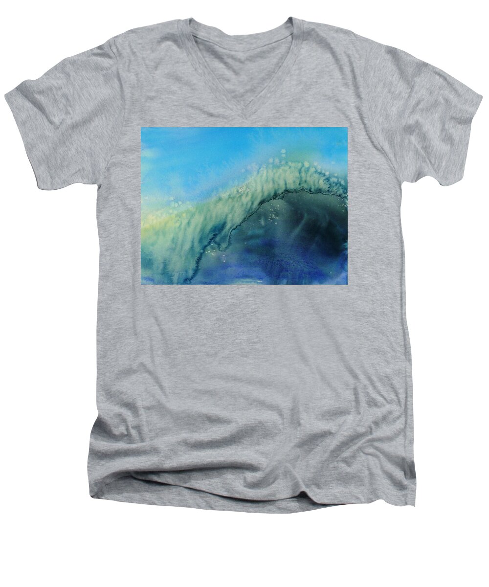 The Big Curl Men's V-Neck T-Shirt featuring the painting The Big Curl by Susan Duda