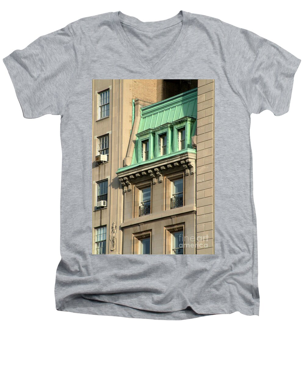 Apartments Men's V-Neck T-Shirt featuring the photograph The Copper Attic by RC DeWinter