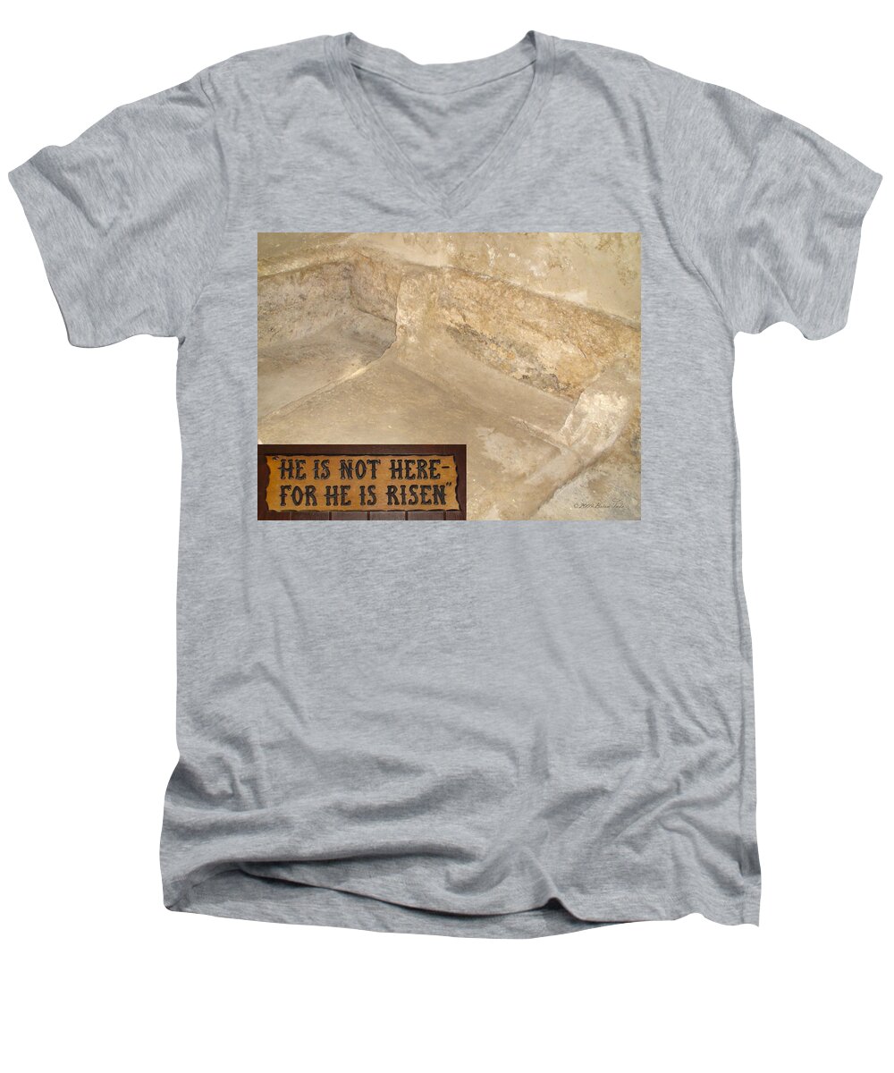 Empty Tomb Men's V-Neck T-Shirt featuring the photograph The Empty Tomb by Brian Tada