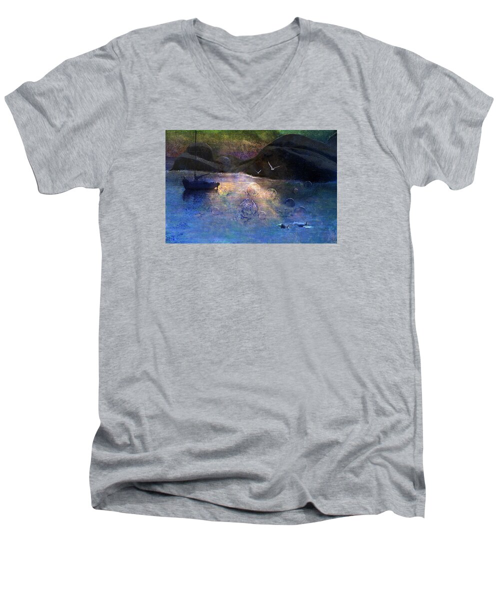 Fantasy Men's V-Neck T-Shirt featuring the photograph The Gathering by Ed Hall