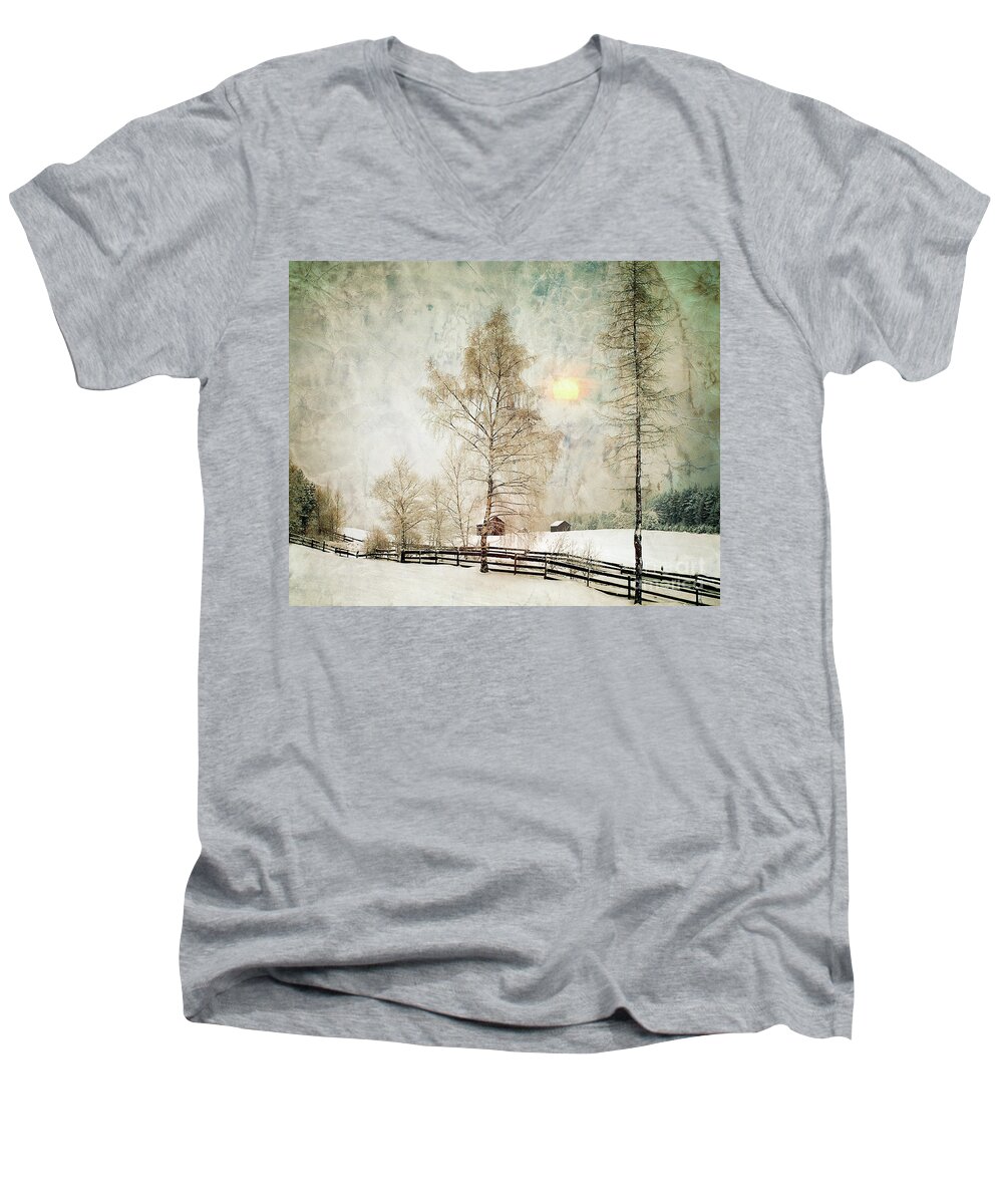 Nag916954t Men's V-Neck T-Shirt featuring the photograph The Magic of Winter by Edmund Nagele FRPS