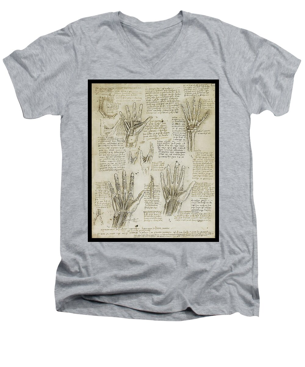  Copyright 2015 � James Christopher Hill Men's V-Neck T-Shirt featuring the painting The Metacarpal by James Hill