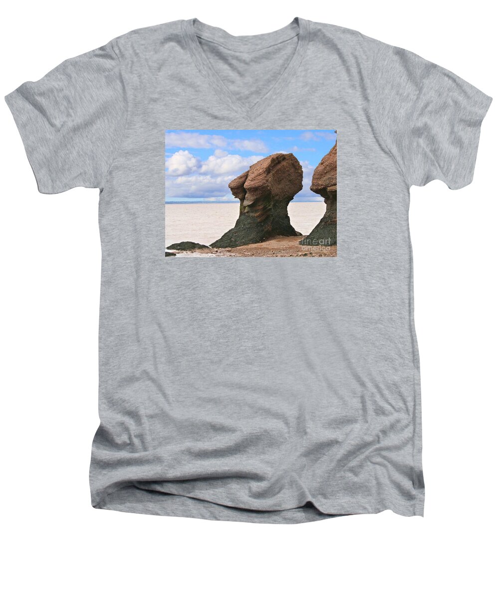 Rocks Men's V-Neck T-Shirt featuring the photograph The old wise one by Heather King