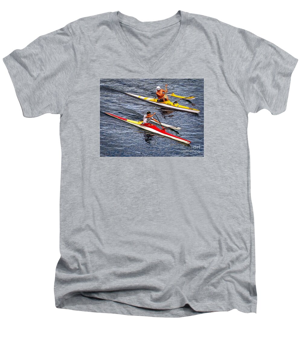 Sport Men's V-Neck T-Shirt featuring the photograph The Race Is On by Sue Melvin