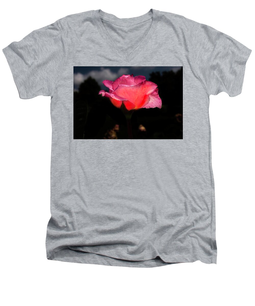 Rose Men's V-Neck T-Shirt featuring the photograph The rose 2 by Wolfgang Stocker