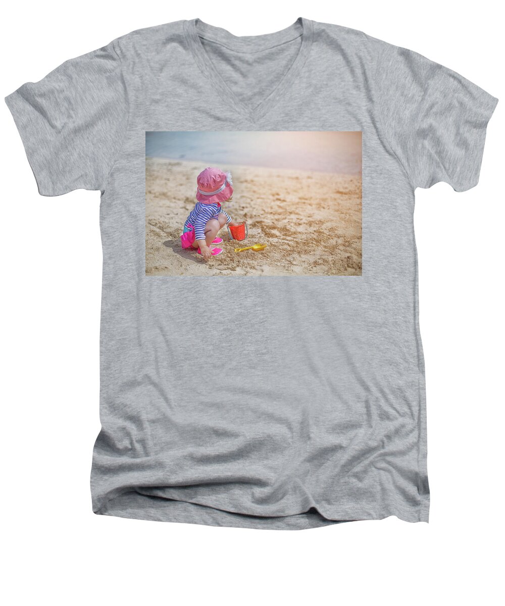 Baby Men's V-Neck T-Shirt featuring the photograph The Sun Will Come Out by Elvira Pinkhas
