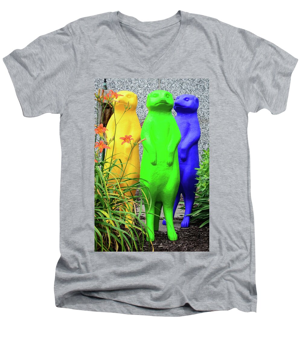 Cleveland Men's V-Neck T-Shirt featuring the photograph The Three Stooges by Stewart Helberg