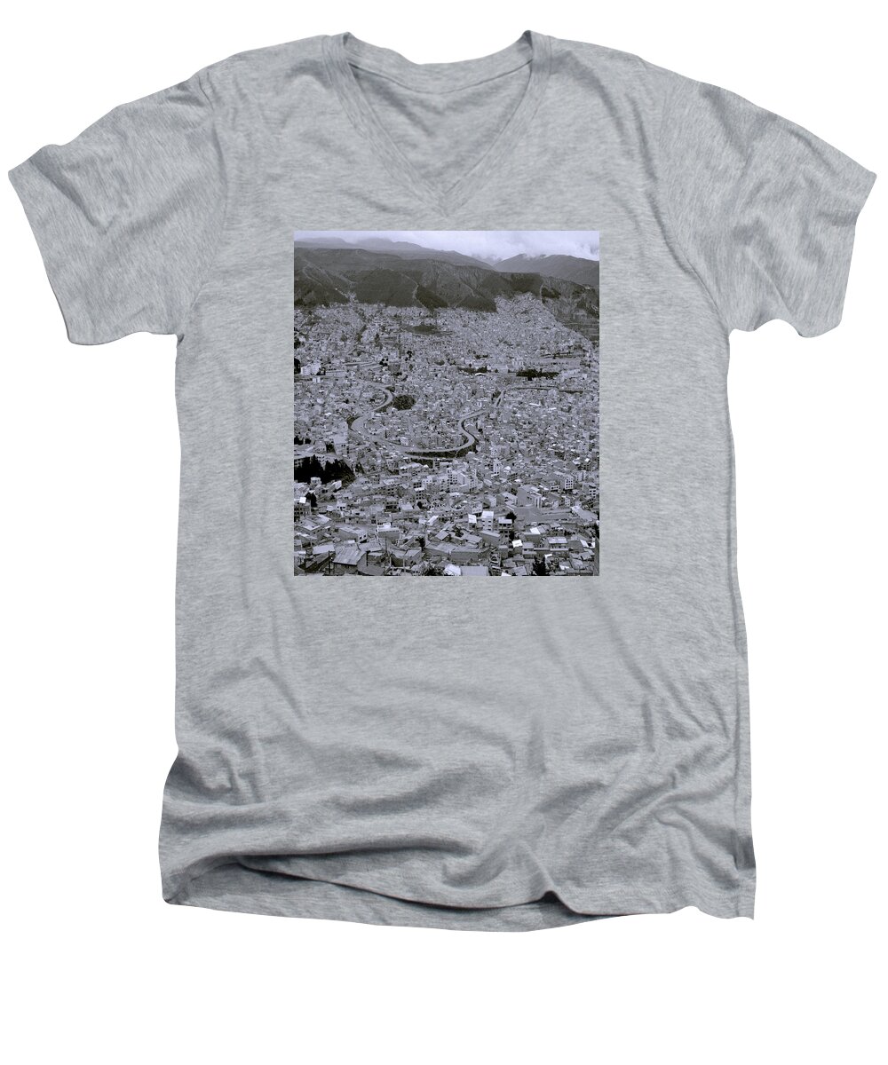 La Paz Men's V-Neck T-Shirt featuring the photograph The Urban City by Shaun Higson