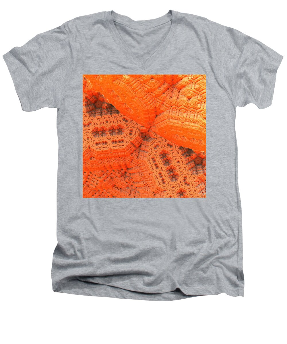 Abstract Men's V-Neck T-Shirt featuring the digital art Theatrical Maze by William Ladson