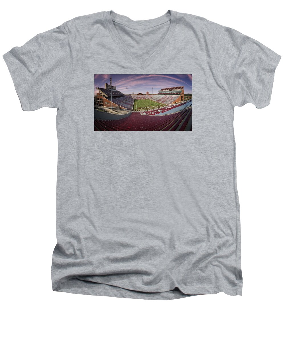 Oklahoma Men's V-Neck T-Shirt featuring the photograph The Palace on the Prairie by Ricky Barnard